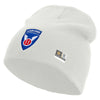 Licensed 11th Airborne Division Embroidered 8 Inch Knitted Short Beanie - White OSFM