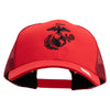 US Marine Corps Seal Embroidered 6 Panel Structured Cotton Twill Mesh Cap Made in USA