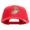 US Marine Corps Emblem Embroidered 6 Panel Structured Cotton Twill Mesh Cap Made in USA