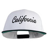 California Embroidered Brushed Cotton Twill High Profile Extra Size Cap - White-Black OSFM