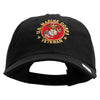 US Marine Corps Veteran Emblem Embroidered 6 Panel Unstructured Cotton Twill Cap Made in USA - Black OSFM