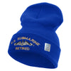 Licensed Made in USA US Submarine Retired Logo Embroidered 12 Inch Solid Knit Cuff Long Beanie - Royal-Blue OSFM