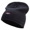 Premium Drone Embroidered Big Size Superior Cotton Short Knit Beanie - Black XL-3XL