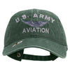 Licensed US Army Aviation Embroidered Washed Solid Pigment Dyed Cotton Twill Brass Buckle Cap - Dk-Green OSFM