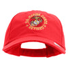 US Marine Corps Retired Emblem Embroidered 6 Panel Unstructured Cotton Twill Cap Made in USA - Red OSFM