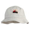 Oklahoma Skyline Embroidered Big Size Washed Hat - Beige XL-2XL
