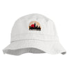Oklahoma Skyline Embroidered Big Size Washed Hat - White XL-2XL
