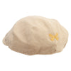 Simple Butterfly Icon Embroidered Big Size Men's Linen Ivy Cap - Khaki XL-2XL