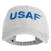USAF Blue Letter Embroidered Pigment Dyed Cap - White OSFM