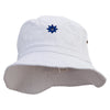 Colorado Blue Columbine Embroidered Big Size Washed Hat - White XL-2XL
