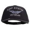 Licensed Army Aviator Veteran Embroidered Solid Cotton Twill Pro Style Cap - Black OSFM