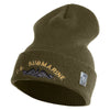 US Submarine Symbol Embroidered 12 inch Cuffed Knit YP Long Beanie - Olive OSFM