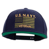 Licensed US Navy Veteran Flag Embroidered Wool Blend Prostyle Snapback Cap - Navy OSFM