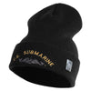 US Submarine Symbol Embroidered 12 inch Cuffed Knit YP Long Beanie - Black OSFM
