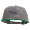 Licensed Army Aviator Veteran Embroidered 5 Panel Flat Bill Twill Snapback Solid Cap - Dk-Grey OSFM