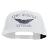 Licensed Army Aviator Veteran Embroidered 5 Panel Mesh Trucket Snapback Cap - White OSFM