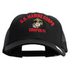 US Marine Corps Semper Fi Embroidered 6 Panel Structured Cotton Twill Mesh Cap Made in USA - Black OSFM