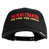 Marines The Few The Proud Embroidered 6 Panel Structured Cotton Twill Cap Made in USA - Black OSFM