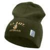 Made in USA Navy USN Veteran Symbol Embroidered 8 Inch Solid Knit Short Beanie