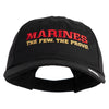 Marines The Few The Proud Embroidered 6 Panel Unstructured Cotton Twill Cap Made in USA - Black OSFM