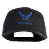 US Air Force Wing Retired Embroidered Solid Cotton Mesh Cap - Black OSFM