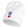 Acoustic Austin Texas Embroidered Big Size Superior Cotton Short Knit Beanie - White XL-3XL