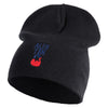 Acoustic Austin Texas Embroidered Big Size Superior Cotton Short Knit Beanie - Black XL-3XL