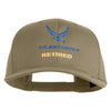 US Air Force Retired with Wing Embroidered Solid Cotton Cap - Khaki OSFM
