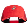 The Few The Proud US Marine Embroidered 6 Panel Structured Cotton Twill Mesh Cap Made in USA - Red OSFM