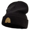 Golden Honeycomb Embroidered Big Size Acrylic Long Beanie - Black XL-3XL
