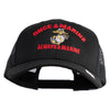 Once  A Marine Always a Marine Embroidered 6 Panel Structured Cotton Twill Mesh Cap Made in USA - Black OSFM