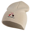 Memphis Guitars Embroidered 8 Inch Solid Knit Short Beanie Made in USA - Stone OSFM