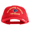 1st Marine Division Veteran Embroidered 6 Panel Structured Cotton Twill Mesh Cap Made in USA - Red OSFM