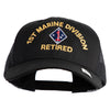 1st Marine Division Retired Embroidered 6 Panel Structured Cotton Twill Mesh Cap Made in USA - Black OSFM