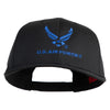 US Air Force with Wing Embroidered Solid Cotton Twill Pro Style Cap - Black OSFM