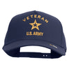 Licensed U.S. Army Veteran Military Embroidered Solid Cotton Twill 5 Panel Prostyle Snap Cap - Navy OSFM