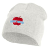 Big Apple New York Embroidered 8 inch Acrylic Short Blank Beanie - White OSFM