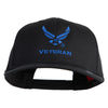 US Air Force Wing with Veteran Embroidered Solid Cotton Cap - Black OSFM