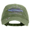 Licensed Combat Infantryman Embroidered Washed Solid Pigment Dyed Cotton Twill Brass Buckle Cap - Olive OSFM