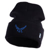 US Air Force Wing Logo Embroidered 12 Inch Knit Long Beanie - Black OSFM