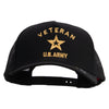 Licensed U.S. Army Veteran Military Embroidered Twill 5 panel Mesh Back Cap - Black OSFM