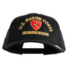 U.S. Marine Corps 3rd Marine Division Embroidered 6 Panel Structured Cotton Twill Mesh Cap Made in USA - Black OSFM