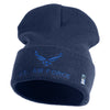 US Air Force with Wing Logo Embroidered 12 Inch Long Beanie - Navy OSFM