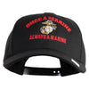 Once  A Marine Always a Marine Embroidered 6 Panel Structured Cotton Twill Cap Made in USA - Black OSFM