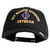1st Marine Division Veteran Embroidered 6 Panel Structured Cotton Twill Cap Made in USA - Black OSFM