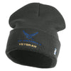 US Air Force Veteran with Wing Logo Embroidered 12 Inch Long Beanie - Charcoal OSFM