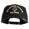 1st Marine Division Retired Embroidered 6 Panel Structured Cotton Twill Cap Made in USA - Black OSFM