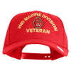 2nd Marine Division Veteran Embroidered 6 Panel Structured Cotton Twill Cap Made in USA - Red OSFM