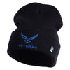 US Air Force Wing with Veteran Logo Embroidered 12 Inch Long Beanie - Black OSFM