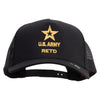 Licensed Star U.S. Army Retired Military Embroidered Twill 5 panel Mesh Back Cap - Black OSFM